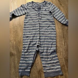GAP 24 Mo Blue and White Striped Bodysuit
